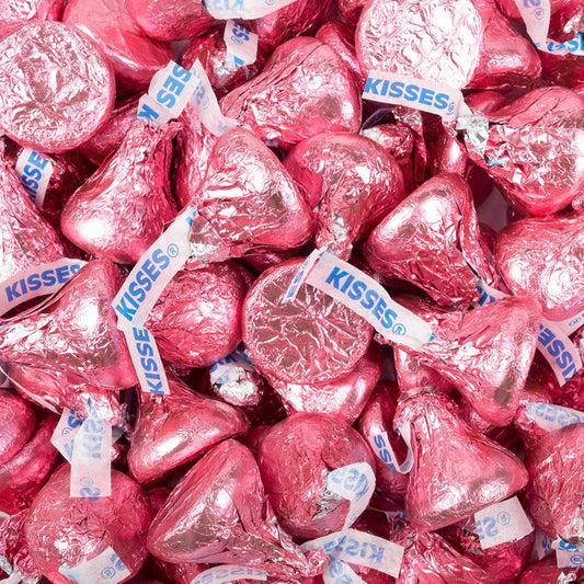 Hershey's Kisses Milk Chocolate Pink Candy Kisses 5lb - Bulk Chocolate (Approx 500 pieces)