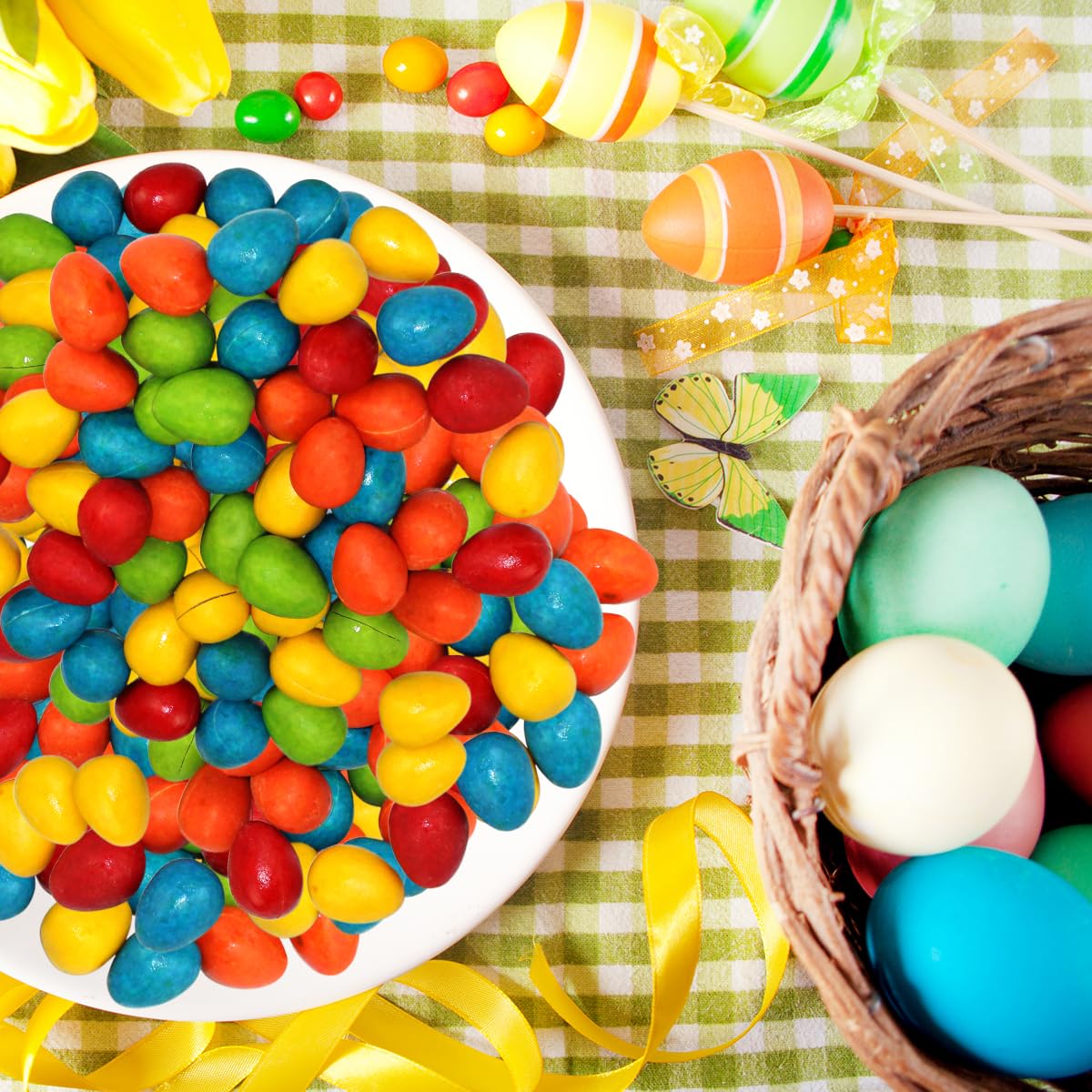 Cadbury Chocolate Candy Coated Rainbow Mini Eggs for Easter Basket Stuffers, Candy Dishes, Party Favors, and Decorating Desserts - Cadbury Chocolate Eggs in Crisp Sugar Shell for Kids