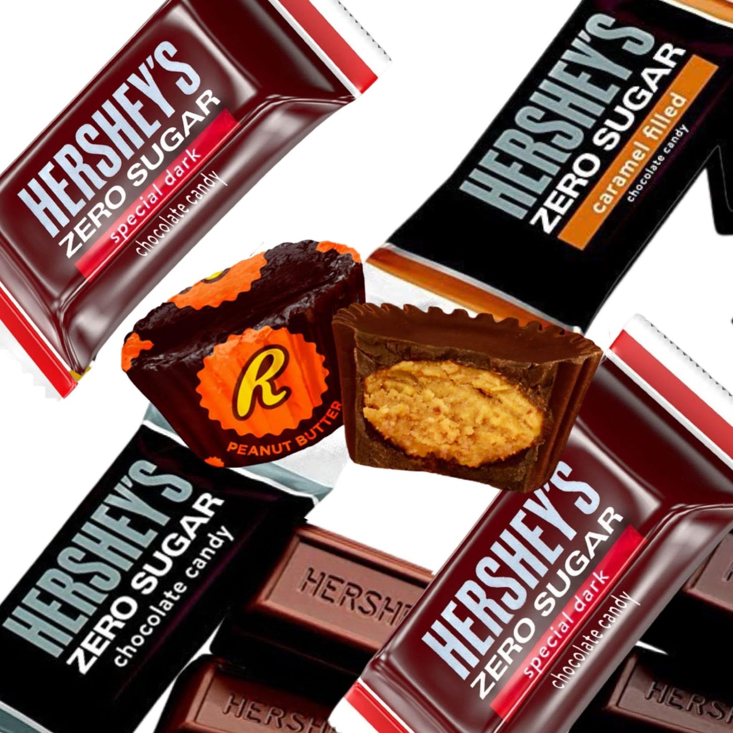 HERSHEY'S Zero Sugar Assorted Chocolate Candy Bag, Zero Sugar Assorted Flavors, for Special Occasions