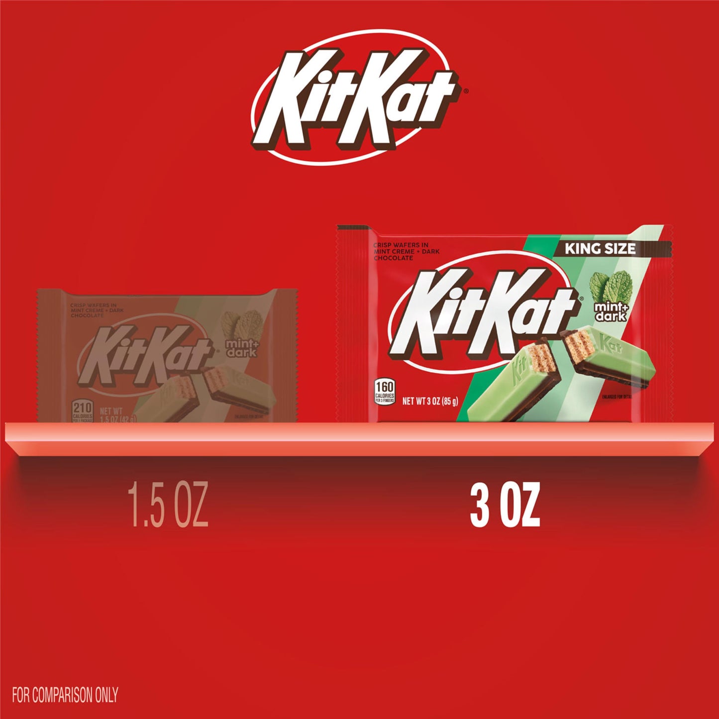 KIT KAT DUOS Dark Chocolate Mint Wafer King Size, Candy Bars, 3 oz (24 Count)