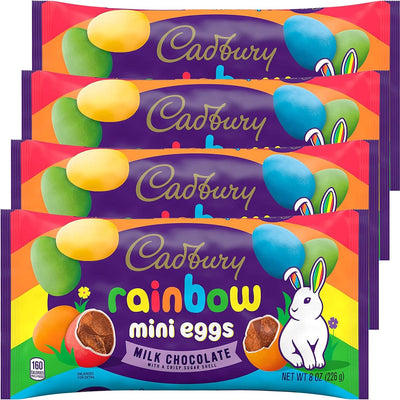 Cadbury Mini Eggs Easter Candy 8oz 4-Pack | Chocolate Rainbow Eggs