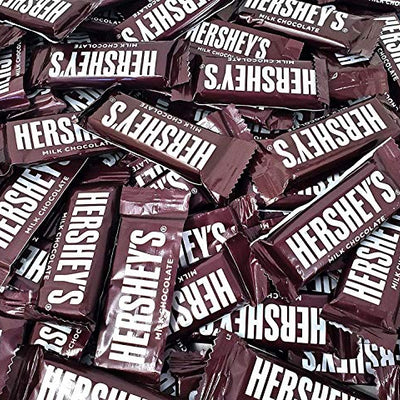 Hershey's Milk Chocolate Bars, Individually Wrapped Snack Size Chocolate Candy, Original Hershey Bars, Bulk Pack Of 5 Pounds