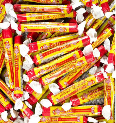 ATKINSON Long Boys Coconut Candy 15lb Bulk Case | Wholesale Price