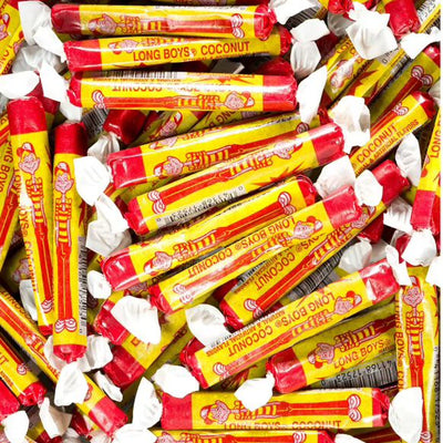 ATKINSON Long Boys Coconut Juniors Candy – 15 lb Bulk Case (Price per Case)