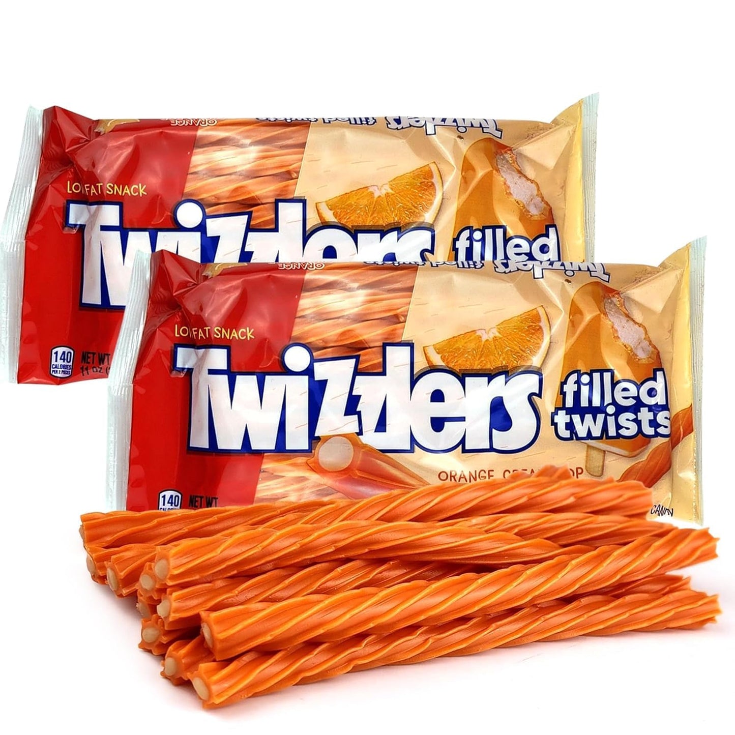 Twizzlers Orange Cream Twists - Pack of 2 - Sweet Delicious Treat for the Whole Family - Anytime and Anywhere