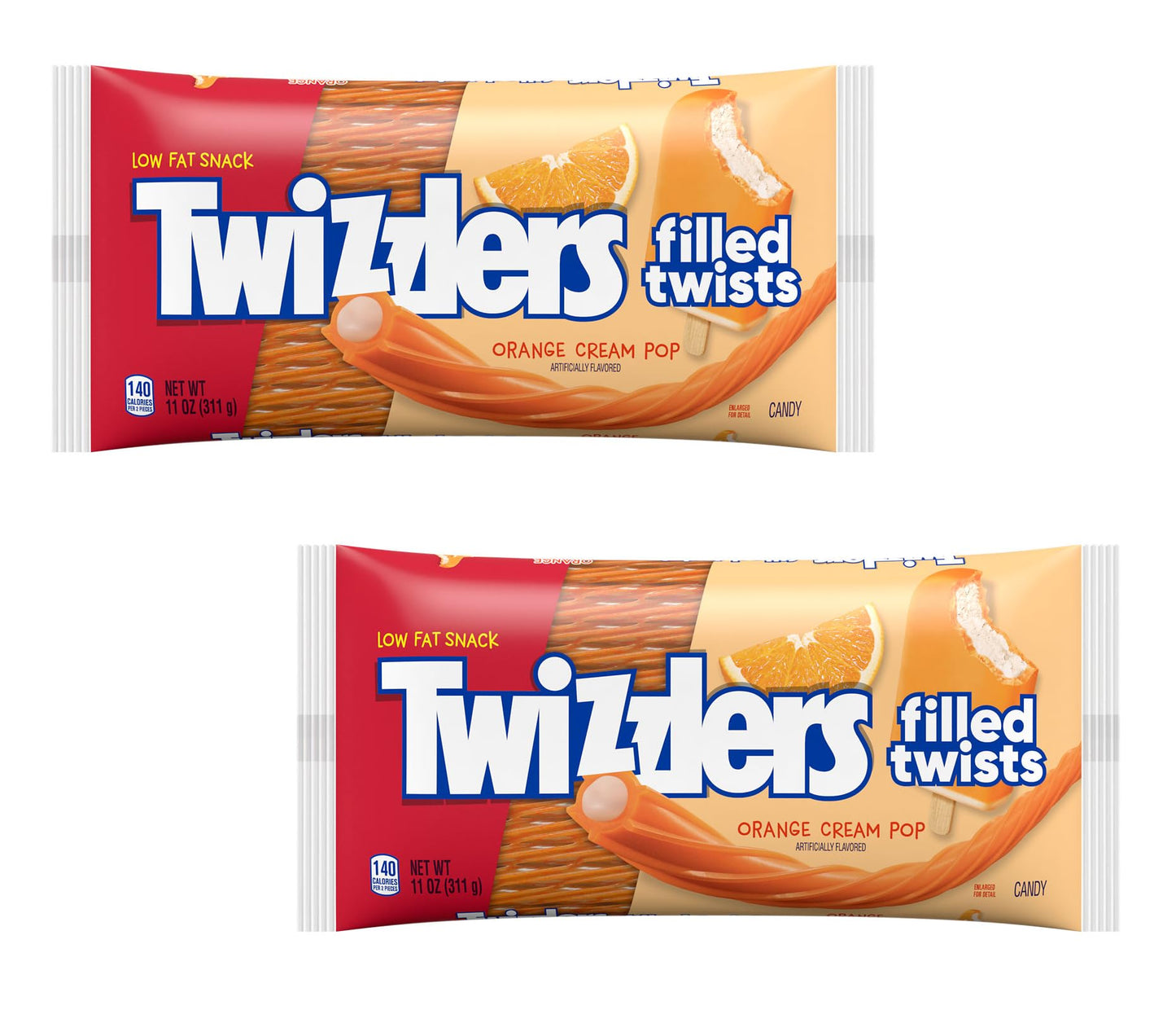 Twizzlers Orange Cream Twists - Pack of 2 - Sweet Delicious Treat for the Whole Family - Anytime and Anywhere