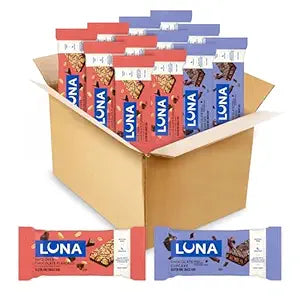 LUNA Bar Gluten Free Protein Snack Bars – Variety Pack, 12 Count | Chocolate Cupcake & Nutz Over Chocolate