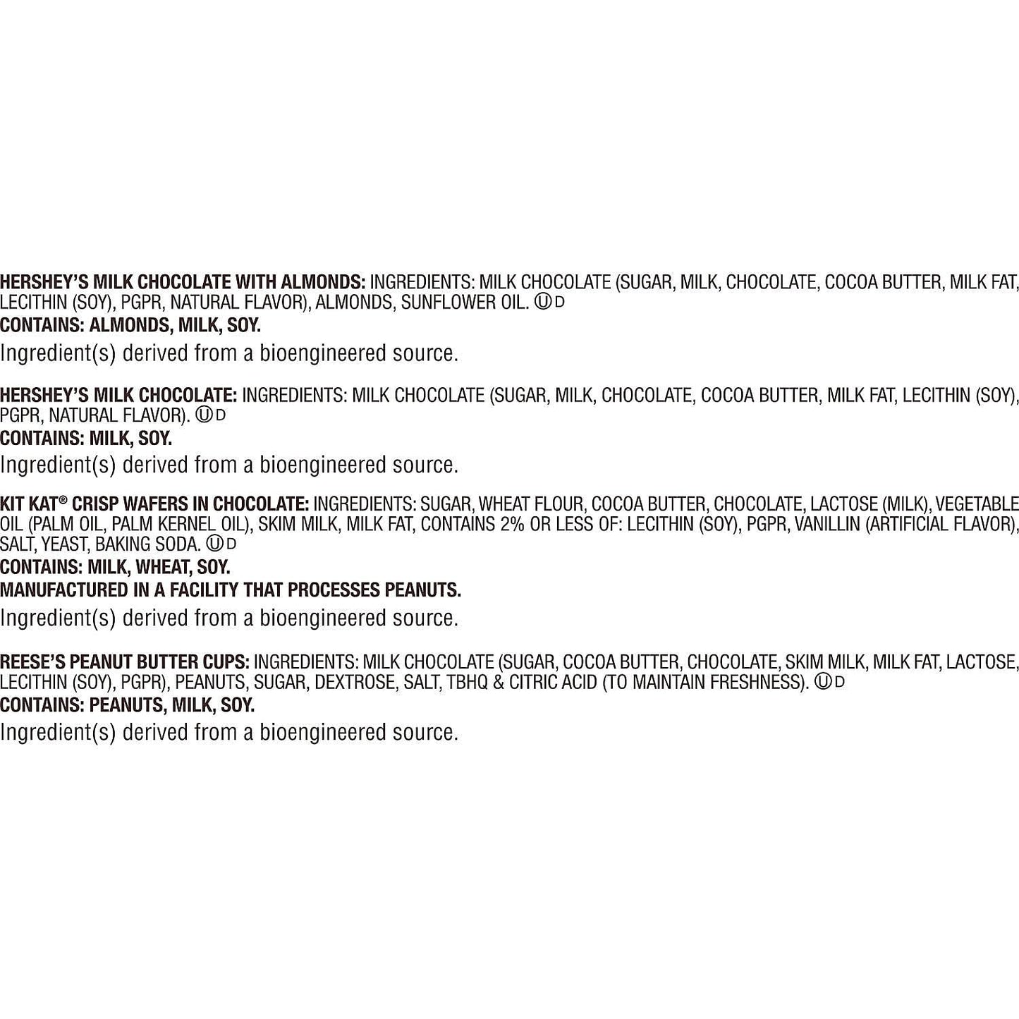 HERSHEY'S, KIT KAT and REESE'S Milk Chocolate Assortment Candy Bars, Individually Wrapped, 45 oz Bulk Value Pack (30 Piece)