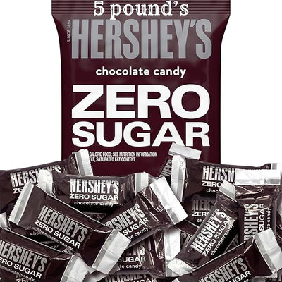HERSHEYS Zero Sugar Chocolate Candy Assorted Milk Chocolate Caramel Bulk Bag