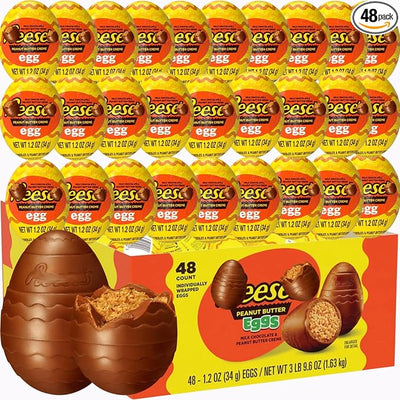 Reese's Peanut Butter Crème Eggs – Milk Chocolate Easter Eggs | 1.2 oz, 48 Count Bulk