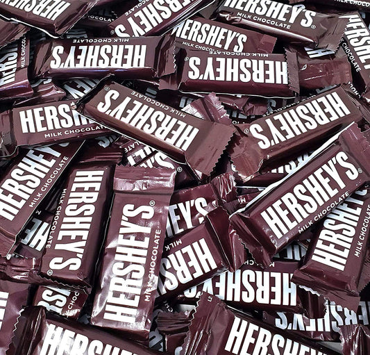Hershey's Milk Chocolate Bars, Individually Wrapped Snack Size Chocolate Candy, Original Hershey Bars, Bulk Pack Of 5 Pounds