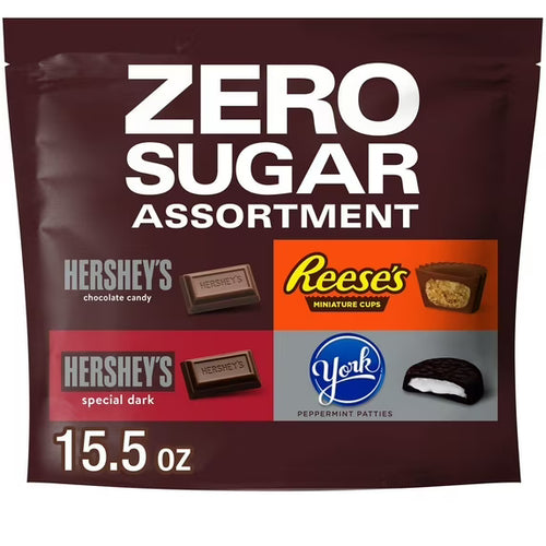 Hershey's, Reese's & York Zero Sugar Assorted Chocolate Candy Variety Bag – 15.5 oz