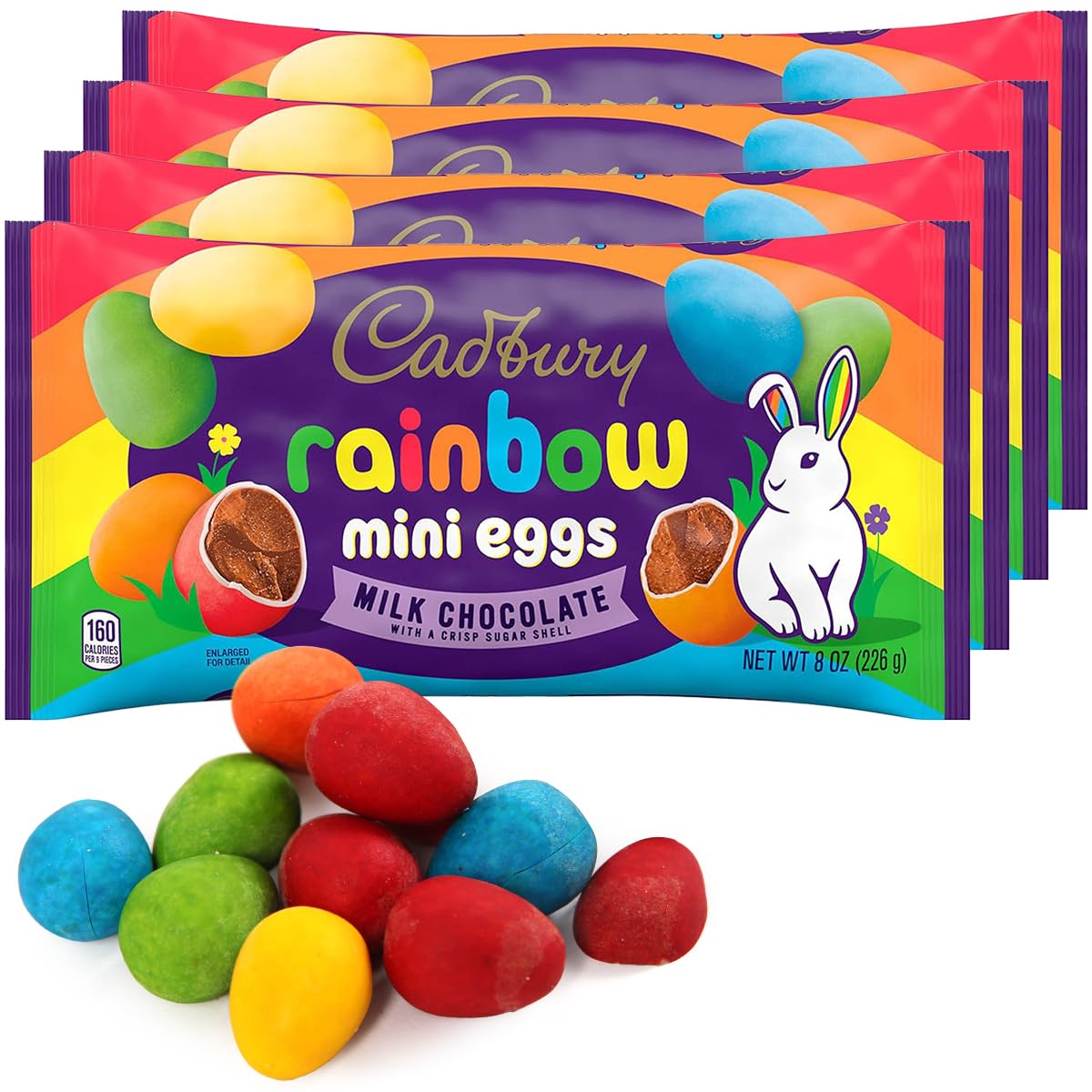 Cadbury Chocolate Candy Coated Rainbow Mini Eggs for Easter Basket Stuffers, Candy Dishes, Party Favors, and Decorating Desserts - Cadbury Chocolate Eggs in Crisp Sugar Shell for Kids