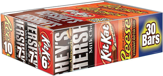 HERSHEY'S, KIT KAT and REESE'S Milk Chocolate Assortment Candy Bars, Individually Wrapped, 45 oz Bulk Value Pack (30 Piece)
