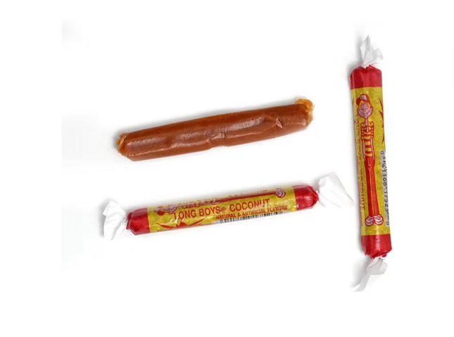 ATKINSON Long Boys Coconut Juniors Candy – 15 lb Bulk Case (Price per Case)