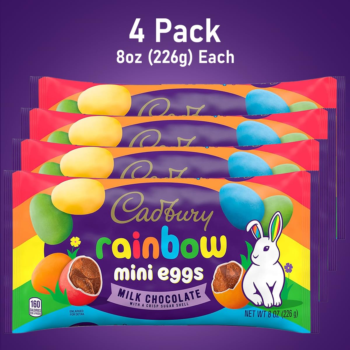 Cadbury Chocolate Candy Coated Rainbow Mini Eggs for Easter Basket Stuffers, Candy Dishes, Party Favors, and Decorating Desserts - Cadbury Chocolate Eggs in Crisp Sugar Shell for Kids