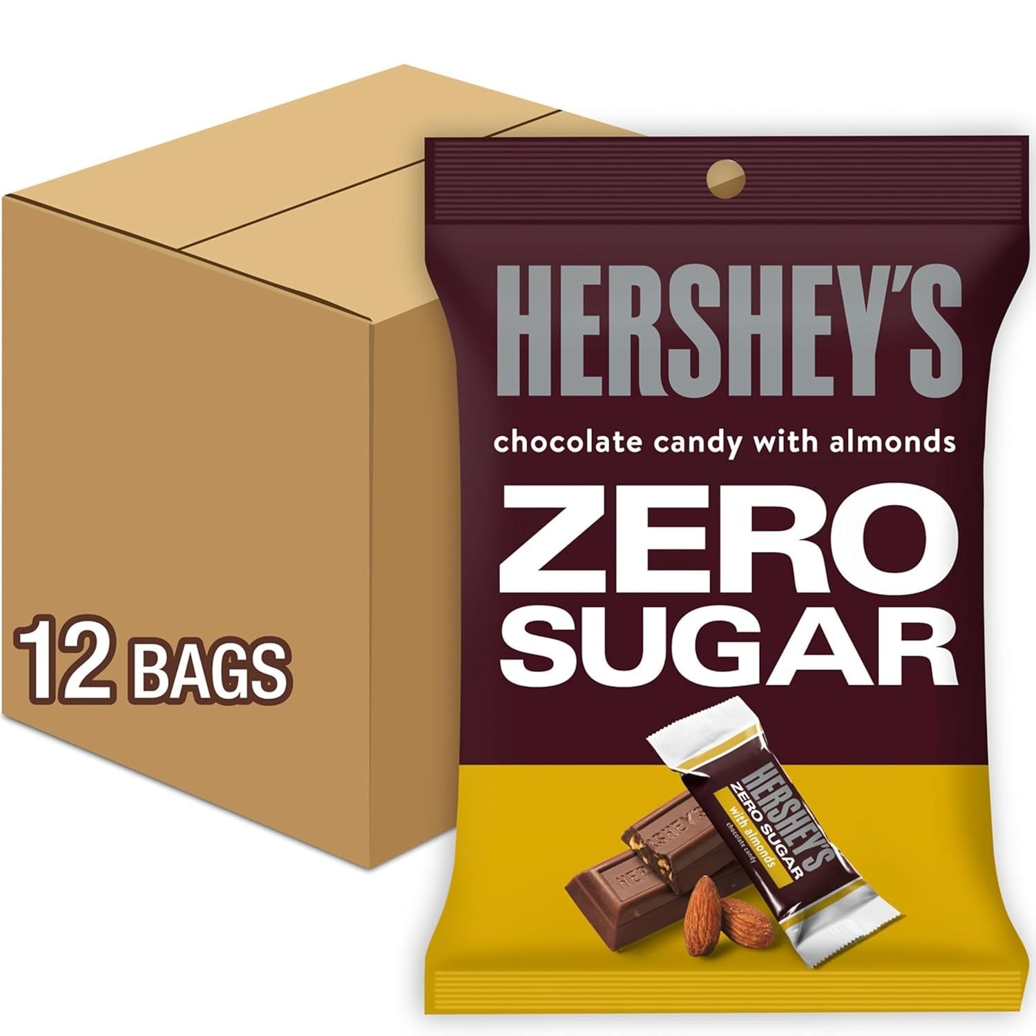 HERSHEY'S Zero Sugar Chocolate with Almonds 3 oz
