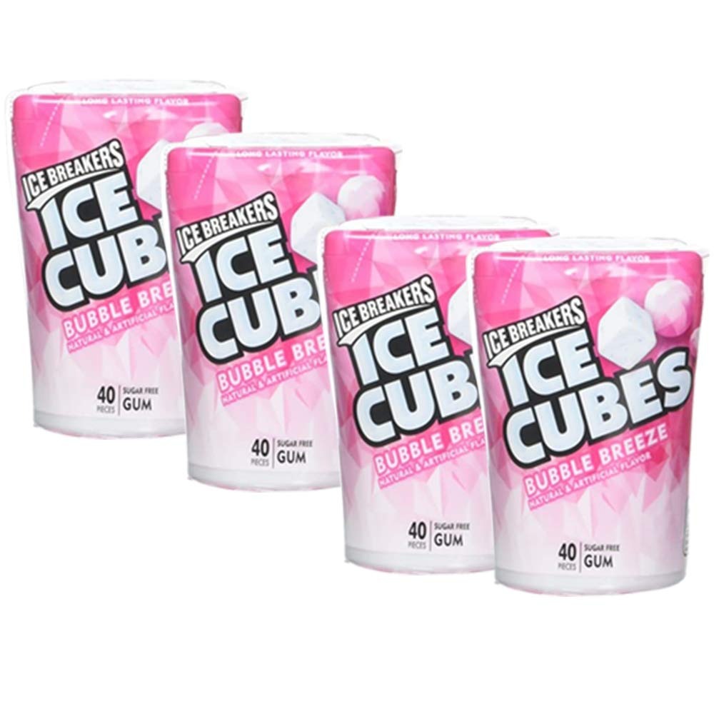 Ice Breakers Ice Cubes Bubble Breeze Sugar Free Gum 4 Pack
