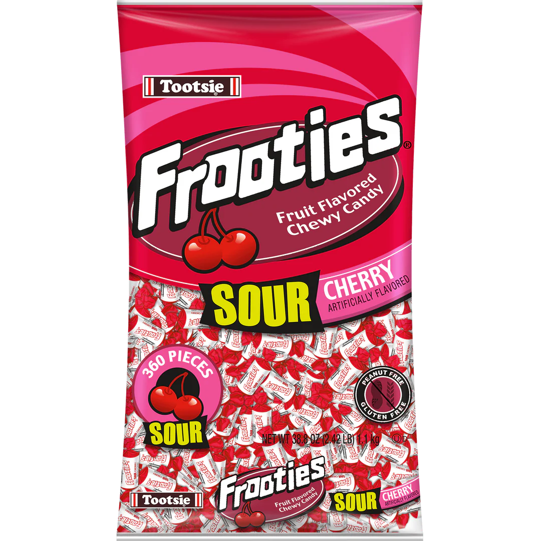 Frooties Sour Cherry Candy – Tangy Chewy Bites, 360 Count Bulk Bag