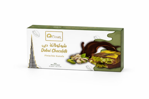Ocean Giant Pistachio Kunafa Dubai Chocolate Bar – 200g | Made in Dubai