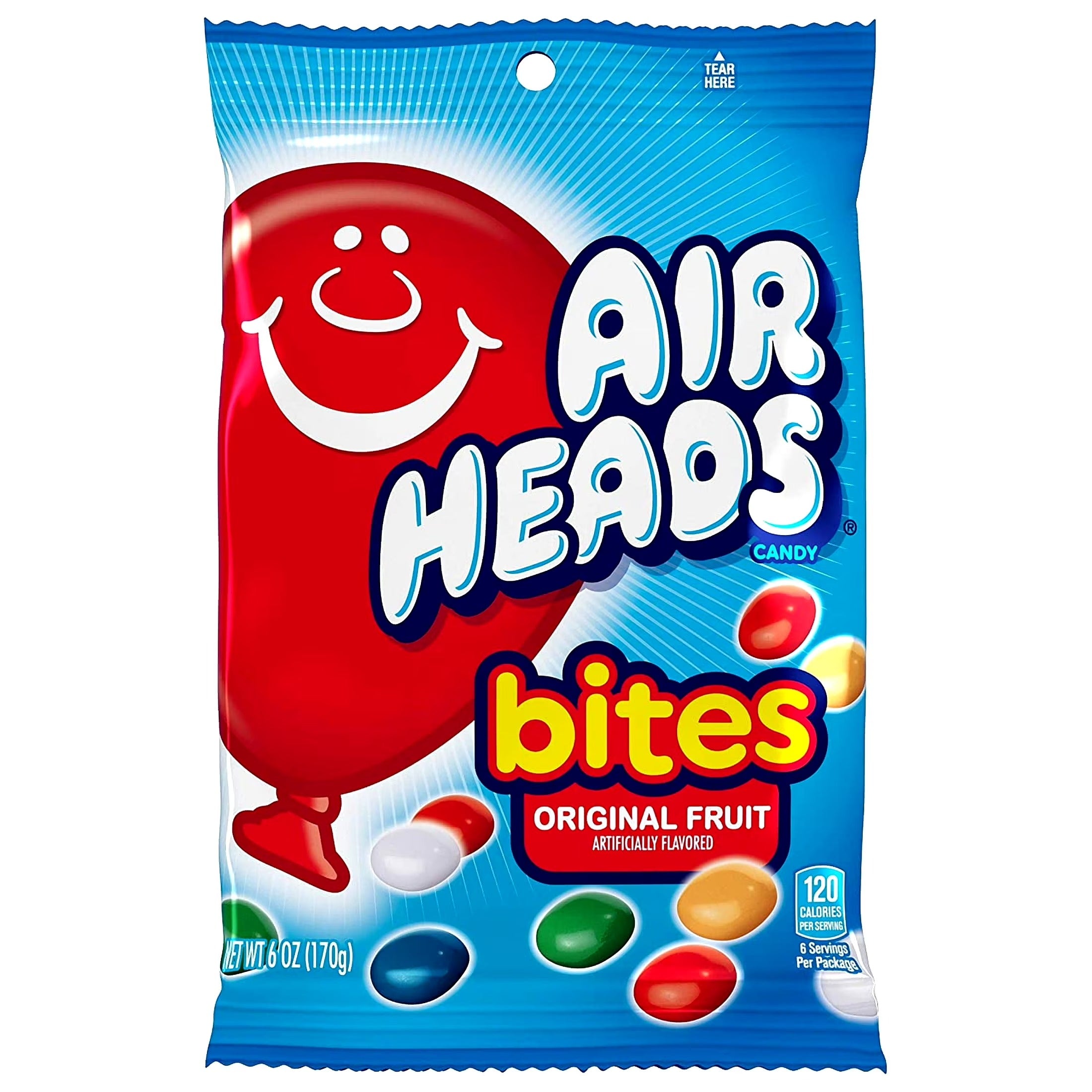 AirHeads Bites Fruit Candy 6 oz Peg Bag Non Melting 12 Pack